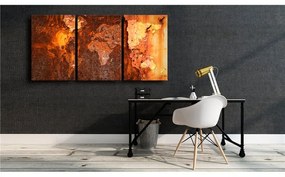 Quadro World Map  Old Rust  Colore Marrone, Dimensioni e Misure 60x30