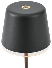 Lampada da tavolo nera con LED IP65 ricaricabile con stazione di ricarica - Treble