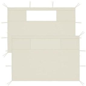 Pareti Con Finestre Per Gazebo 2 Pz Crema /