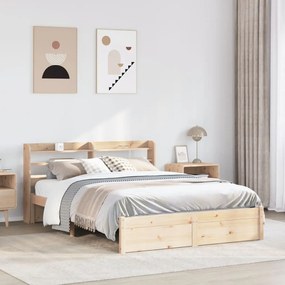 Giroletto Con Testiera 160x200 Cm İn Legno Massello Di Pino /