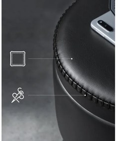 Sgabello in pelle CORE nero