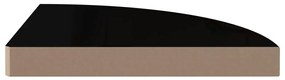 Scaffali angolari a parete 2 pz nero lucido 35x35x3,8 cm mdf