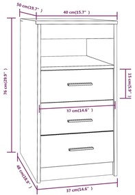 Cassettiera Grigio Sonoma 40x50x76 cm in Legno Multistrato