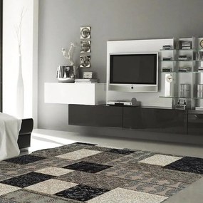 Tappeto Modern kilim in acrilico grigio L 230 x L 160 cm