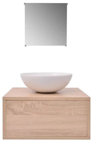 Mobili da bagno con lavabo set 3 pz beige