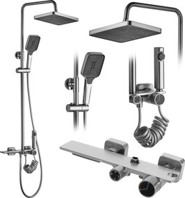 Set doccia REA HELIX Nickel Brush INOX