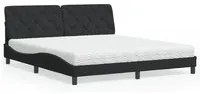 Letto con Materasso Nero 180x200 cm in Velluto 3208672