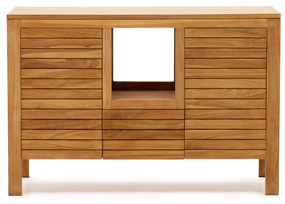 Kave Home - Mobile da bagno Kenta legno massiccio di teak finitura naturale 120 x 45 cm