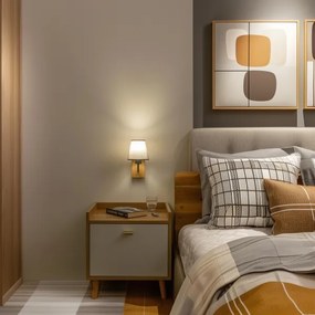 Brilagi - Applique NUBILA WOOD 1xE27/25W/230V quercia/grigio