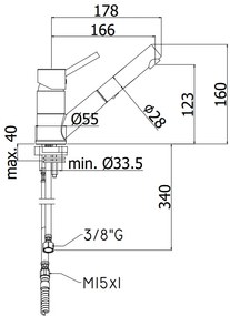 Paffoni Birillo Bi183 Miscelatore lavello doccia estraibile 2 getti monoforo e canna orientabile cromo