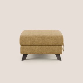 Moon Pouf contenitore e piedini alti in tessuto morbido ad intreccio soft-touch impermeabile T06 giallo