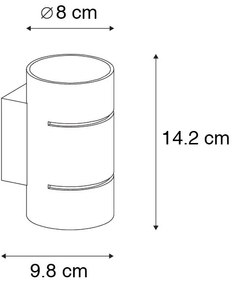 Applique moderna nera con interno dorato - Pia