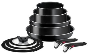 Tefal - Set di pentole 10 pz INGENIO EASY COOK & CLEAN BLACK