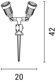 Lampada da esterno 2xE27/15W/230V IP44 nero