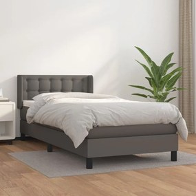 Giroletto A Molle Con Materasso Grigio 100x200 Cm İn Similpelle /