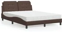 Letto con Materasso Marrone 140x190cm in Similpelle 3208861