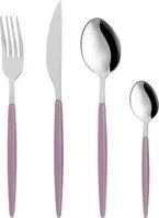 Set 16 posate Petali manico rosa