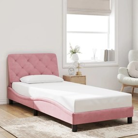Giroletto Con Testiera Rosa 90x200 Cm İn Velluto /