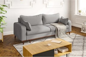 Divano grigio chiaro in velluto a coste 220 cm Beata - Ropez