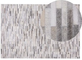 Tappeto in pelle in colore grigio 140 x 200 cm AHILLI Beliani