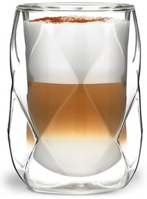 Set di 2 bicchieri da latte a doppia parete, 250 ml Geo - Vialli Design