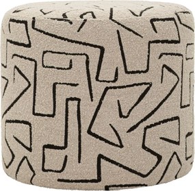 Poggiapiedi beige con rivestimento in bouclé Nairobi – Mauro Ferretti