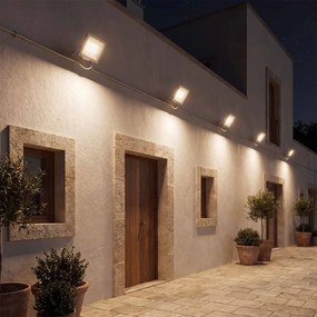 Faro LED 100W IP65 in Alluminio Bianco con OSRAM chip LED Colore Bianco Caldo 3.000K