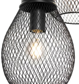 Lampada a sospensione di design nera 3 luci - Raga