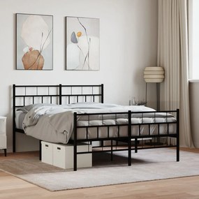 Giroletto Senza Materaso Con Pediera İn Metallo Nero 160x200 Cm /