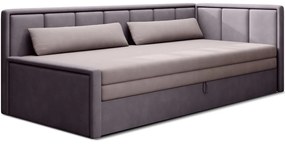 Divano rosa allungabile/con contenitore e rivestimento in ciniglia 214 cm Fulgeo – ELTAP