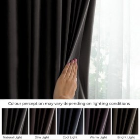 Tenda parzialmente oscurante nera in velluto 140x245 cm Eyelets – Restilo