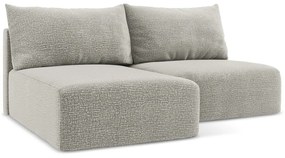 Divano angolare grigio chiaro allungabile/con contenitore (con penisola a sinistra) Kalena – Makamii