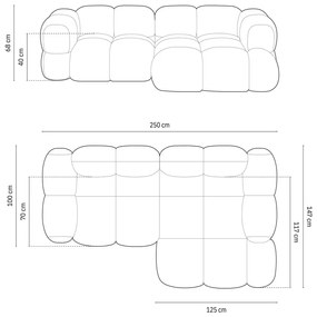 Divano angolare beige (con penisola a destra/con chaise lounge) Loretto – Cosmopolitan Design