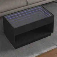 Tavolino da Salotto con LED Infinity Nero 90x50x50 cm 847666