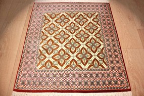Ghom Tappeto 90x80 (Iran) Annodato A Mano