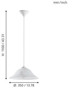 Eglo 90978 - Lampadario ALBANY 1xE27/60W/230V