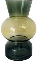Vaso arredo vetro 25 cm verde sfera centrale