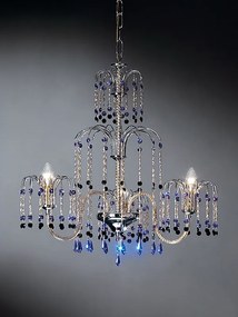 Lampadario 3 luci cromo e cristallo 406/3 Royal Crystal Arredoluce Oro 24 kt