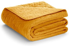 Copriletto giallo in velluto con rivestimento trapuntato 220x240 cm Laila – Restilo