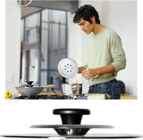 Coperchio Magico Antiodore Ø22 cm Ventur Magic in Acciaio Inox Pomolo Nero...