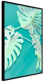 Poster  Teal Monstera  Cornice Quadri Cornice nera, Larghezza x Altezza Home decor 30x45