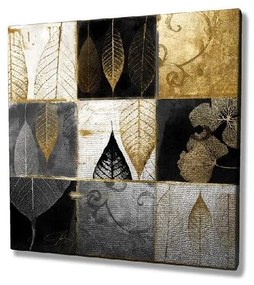 Pittura su tela Foglie d'oro, 45 x 45 cm - Wallity