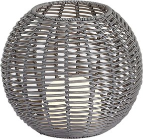 Lampada da tavolo da esterno grigio scuro 30 cm con LED ricaricabile con USB-C IP44 - Oli