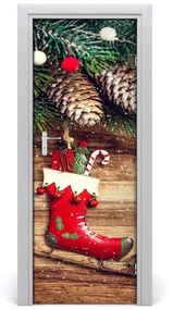 Adesivo per porta decorazioni natalizie 75x205 cm