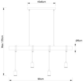 Globo 15459-4H - Lampadario a sospensione con filo LEO 4xE27/60W/230V