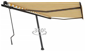 Tenda Da Sole Manuale Autoportante 450x350 Cm Gialla/bianca /