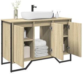 Mobile Lavabo Bagno Rovere Sonoma 91x35x60 Cm İn Truciolato /