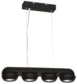 Lampadario LED a sospensione con filo FLARE 4xLED/10W/230V nero