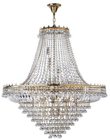 Lampadario versailles 19lt - metallo dorato e cristallo