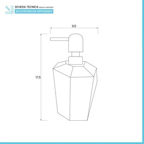 Dispenser Sapone Grigio Trasparente in Plastica ABS Diamante